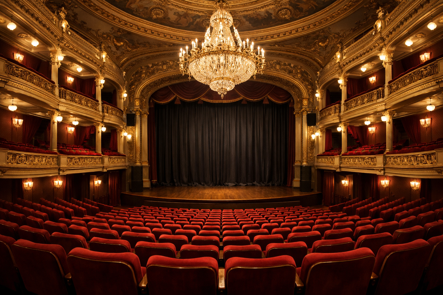 Tiyatro salonunda farkli oturma bolgeleri